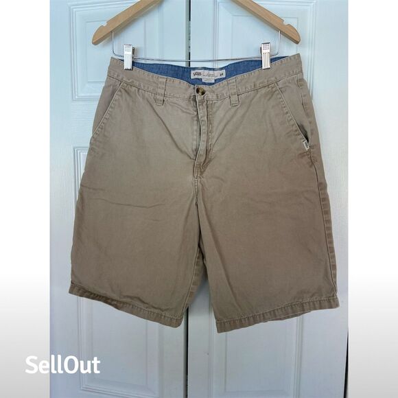 Vans Other - Vans Men's Chino Shorts Size 34 Beige Flat Front Casual